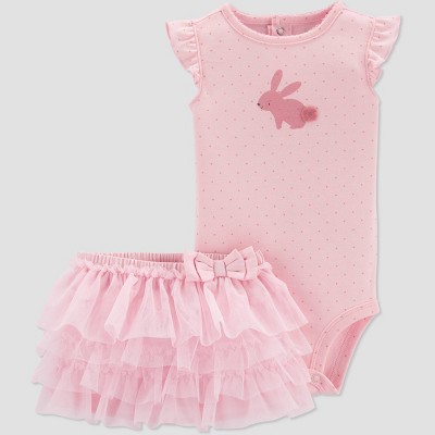 Image of Baby Girls' Bunny Top and Tutu Bottom Set - Just One You® made by carter's Pink Newborn