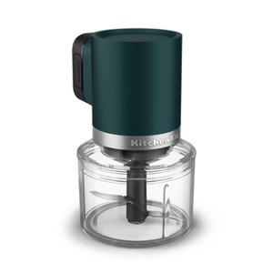 KitchenAid 3.5 Cups 60W Go Cordless Top Down Food Chopper with Battery Included Shaded Palm: Plastic, 1 Speed, Green - 1 of 3