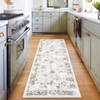 Vintage Rug Living Room Area Rug Traditional Distressed Floral Print Rug Indoor Non-Slip Low Pile Floor Mat - 2 of 4
