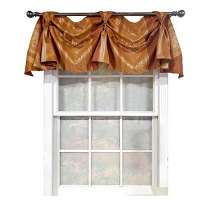 RLF Home Nikoleta Celebration Valance Hand Pleated Tabs Elegant Window Treatment Valance 36" x 18" - 1 of 4