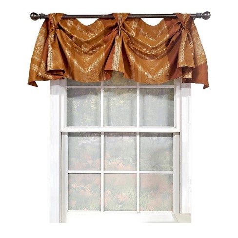 RLF Home Nikoleta Celebration Valance Hand Pleated Tabs Elegant Window Treatment Valance 36" x 18" - image 1 of 4