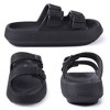 Women's Men's Cloud Slides Double Buckle Adjustable Pillow Slippers Thick Sole Cushion EVA Sandals - 2 of 4