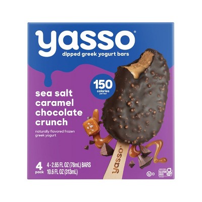 Yasso Frozen Greek Yogurt Indulgent Caramel Dark Chocolate Crunch - 4ct