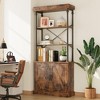 Tall Bookshelf with Doors 73.62in Industrial Storage Open Rack Shelf - 3 of 4