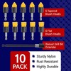 Impresa [10 Pack] 3/4 W Drill Brush Attachment & 6 Extender, 5 Tapered & 5 Flat, Drill Attachments for Cleaning, 5/8"L - 4 of 4