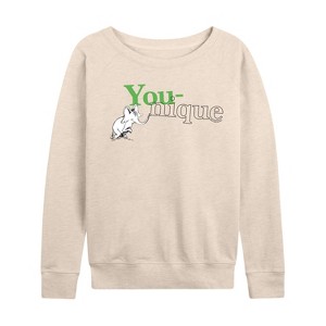 Women's - Dr. Seuss - Horton Hears a Who You-nique Lightweight French Terry Wide Neck Long Sleeve Shirt - 1 of 4