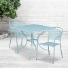 Flash Furniture Oia Commercial Grade 35.5" Square Indoor-Outdoor Steel Patio Table Set with 2 Round Back Chairs - 2 of 4