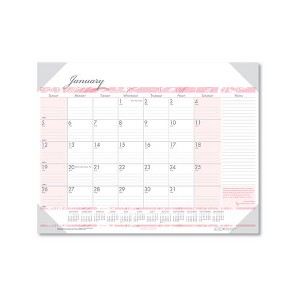 Recycled Monthly Desk Pad Calendar, Breast Cancer Awareness Artwork, 22 x 17, Black Binding/Corners,12-Month (Jan-Dec): 2025 - 1 of 1
