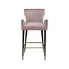 Meridian Furniture,Luxe Pink Velvet Stool, Set of 2 - 3 of 4