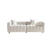 GDFStudio Ovando 87.4'' Modern Velvet Fabric 3-Seater Sofa with Metal Legs and 2 Pillows - 4 of 4
