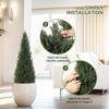 Artificial Trees,Fake Cedar Topiary Tree Outdor,3/4/5ft Tall Fake Cypress Trees for Home Decor,Potted Faux Pine Shrubs Plants Set of 1 or 2 - 3 of 4