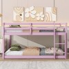 CAVINAS Twin Over Twin Platform/Floor Bunk Bed with Ladder,Solid Rubber Wood Bed Frame for Kids Room,Bedroom - 2 of 4