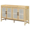 Rattan Sideboard Buffet Cabinet, 60'' storage Cabinet,Coffee Bar Cabinet with Adjustable Shelf, Console Cabinet for Kitchen Living Room Hallway - 4 of 4