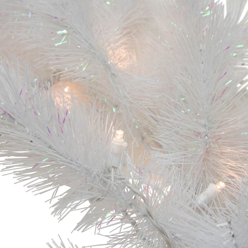 Northlight 9' x 14" Pre-Lit White Alaskan Pine Artificial Christmas Garland, Warm White LED Lights, 6 of 9