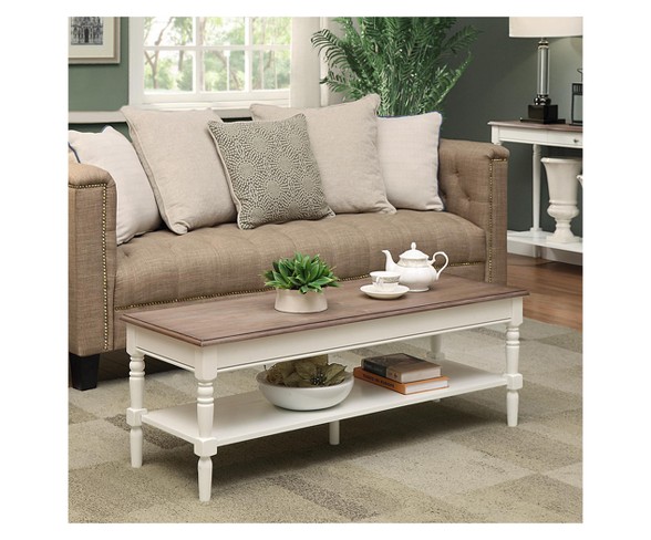 French Country Coffee Table - Driftwood / White - Johar Furniture