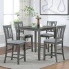 5-Piece Dining Set with Wooden Square Table and 4 Chairs - 2 of 4