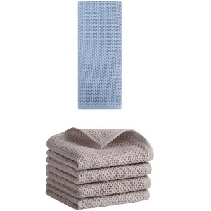 REGALWOVEN 5 Pack Soft Absorbent Waffle Cotton Bathroom Hand Towel Set 13" x 30" - 1 of 4