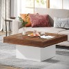 Tribesigns Farmhouse Square LED Table, Engineered Wood Coffee Table - 2 of 4
