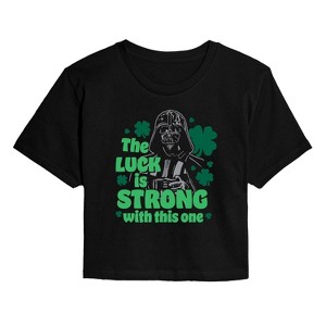 Women's - Star Wars - Luck Is Strong Cropped Graphic T-Shirt - 1 of 4