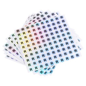 Unique Bargains Laser Capital Alphabet Round Self-Adhesive Reflective Letter Stickers 10 Pcs - 1 of 3