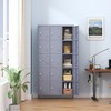 ACEPANO 72 in. H Metal Storage Cabinet with 15 Doors & Locks for Home, Office & School-Gray - 2 of 4
