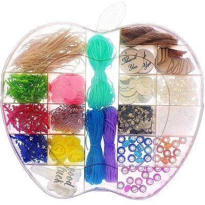  Juvale 19 Grids Clear Plastic Jewelry Beads Storage Box Organizer Container with Dividers, Apple Shape Design 