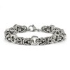 Black Bow Jewelry Men's 10mm Stainless Steel Fancy Byzantine Chain Bracelet, 8.25 Inch - 3 of 4