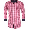 Coolmee Mens Plaid Casual Shirts Soft Long Sleeve Front Button Down Shirts Regular Stretch with Pocket - 2 of 3