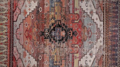 Multicolor Medallion Synthetic Indoor/Outdoor Area Rug