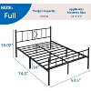 74.6"L x 53.5"W x 36"H Metal Platform Full Bed Frame with Iron Art Headboard & Footboard Underbed Storage No Box Spring Needed 650lbs Capacity - 4 of 4