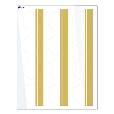 Avery Labels, 2" Diameter, Glossy White, Double-Dipped Gold Edge, 120ct