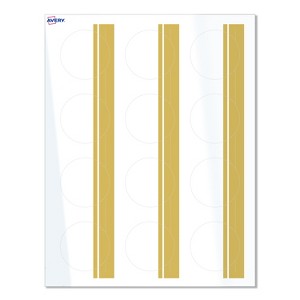Avery Labels, 2" Diameter, Glossy White, Double-Dipped Gold Edge, 120ct - 1 of 4