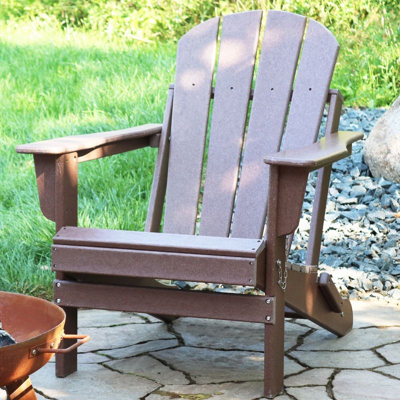 Sunnydaze Portable, Foldable, Outdoor Adirondack Chair - All-Weather Design - 300-Pound Capacity - 34.5" H, 4 of 16