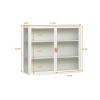 Wall Mounted Glass Cabinet, Modern Kitchen Wall Cabinet with Glass Door Metal Storage Cabinet - 2 of 4
