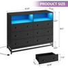 6 Drawers Dresser with LED Lights for Bedroom, Drawer Dressers with Charging Station, Open Space Storage Chest for Entryway, Closet, Living Room - 2 of 4