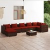 vidaXL Brown 8 Piece Lounge Set with Cushions- Modular Poly Rattan Patio Outdoor Furniture with Coffee Table - 2 of 4