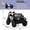 Sandinrayli 12V Police Car Ride on with Remote Control, Battery Powered Vehicles w/Music/Headlights, Black - 2 of 4