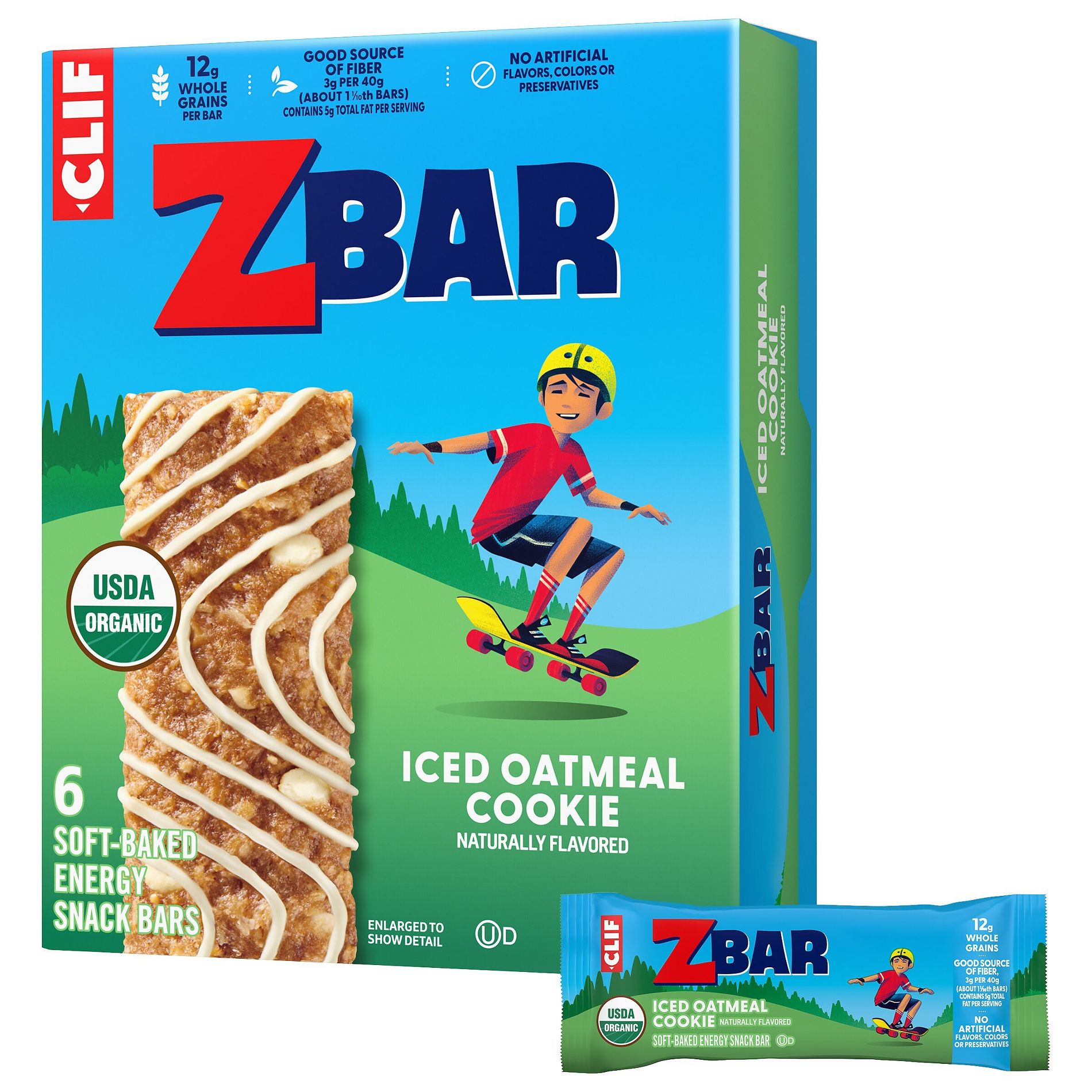 CLIF Kid ZBAR Organic Iced Oatmeal Cookie Snack Bars