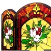 Chloe Lighting Iggy Tiffany-Glass Floral Design 3pcs Folding Fireplace Screen 42"Wide - 4 of 4