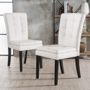 Set of 2 Badin KD Dining Chair Upholstered Tufted-Christopher Knight Home - 1 of 4