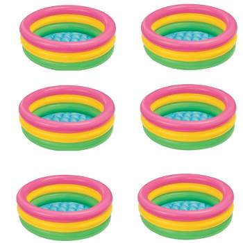 Intex 34in x 10in Sunset Glow Soft Inflatable Baby/Kids Swimming Pool (6 Pack)