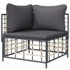 VidaXL Patio Corner Sofa with Dark Gray Cushions Poly Rattan - 4 of 4
