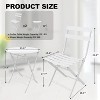 3-Piece Outdoor Bistro Set, Foldable Steel Table & 2 Chairs, Rust-Resistant Patio Café Set for Balcony, Porch, or Garden – 330lb Capacity - 4 of 4