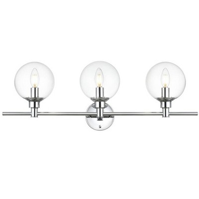 Elegant Lighting Jaelynn 3 light Chrome and Clear Bath Sconce