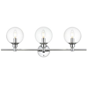 Elegant Lighting Jaelynn 3 light Chrome and Clear Bath Sconce - 1 of 4