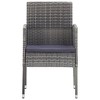vidaXL Patio Chairs with Dark Gray Cushions 4 pcs Gray Poly Rattan - Dark Gray 4 - 3 of 4