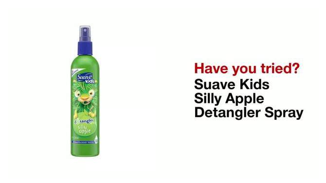 Suave Kids Detangler Spray For Tear-Free Styling Silly Apple - 10 fl oz, 2 of 8, play video