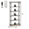 Coolmee Industrial 6 Tier Bookshelf, Metal Frame Rustic Tall Standing Bookcase, Large Vintage Display Rack for Bedroom, Living Room and Home Office - 2 of 4