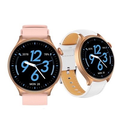 HONGGE Smart Watch with 1.46" HD Display, Bluetooth Calling, Blood Oxygen Monitor, 100+ Sports Modes, Bonus Leather Strap Included