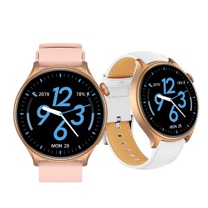 HONGGE Smart Watch with 1.46" HD Display, Bluetooth Calling, Blood Oxygen Monitor, 100+ Sports Modes, Bonus Leather Strap Included - 1 of 4